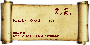 Kautz Rozália névjegykártya